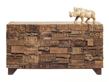 SHANTI SURPRISE PUZZLE NATURE - Mango sideboard with drawers by KARE Design - view 2